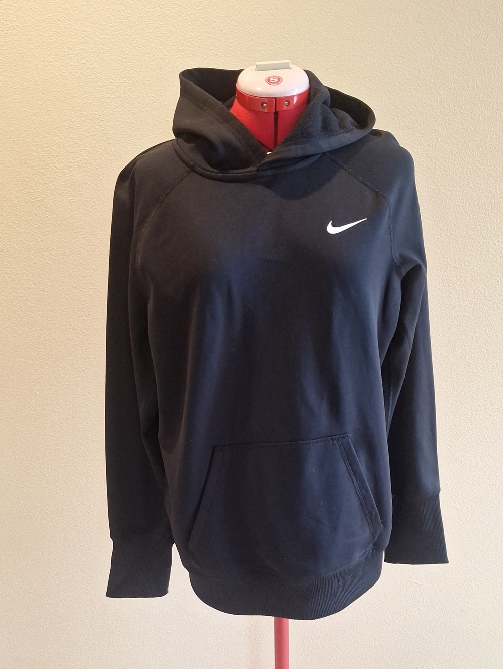 Nike Black Pullover Hoodie with White Swoosh Size XL